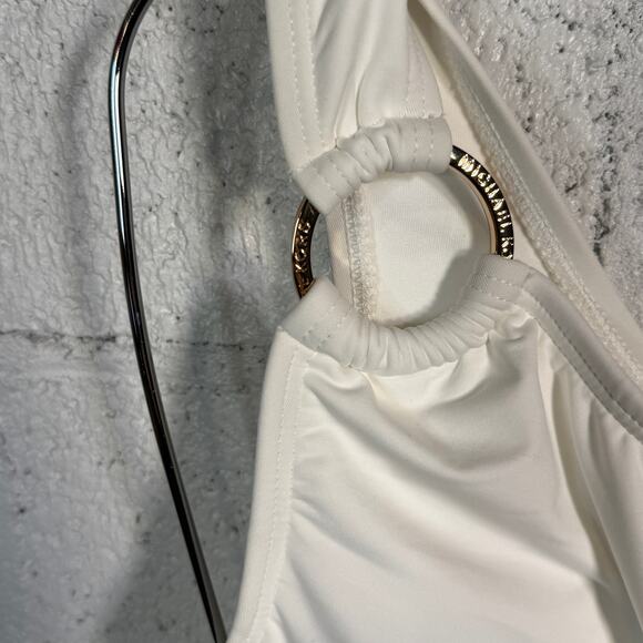 Michael Kors One-Shoulder Underwire One-Piece Swimsuit  white 4 MSRP $102 - Picture 3 of 11